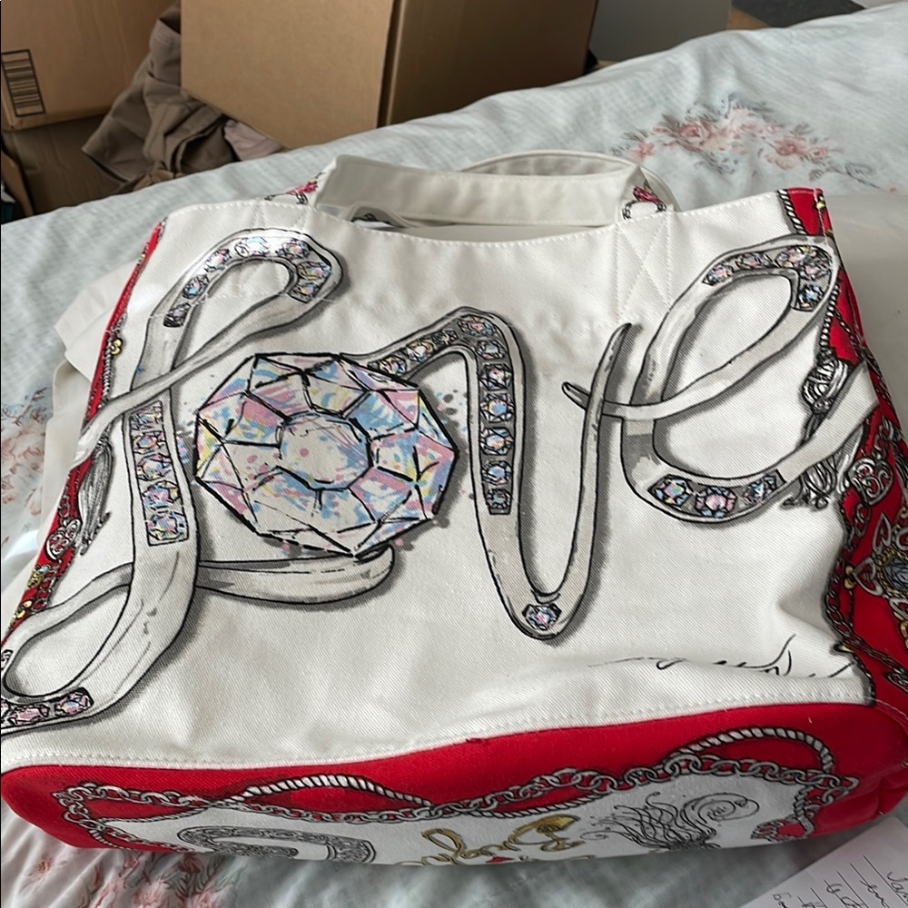 Brighton All That Glitter Canvas Tote Bag Size  14” X 16”